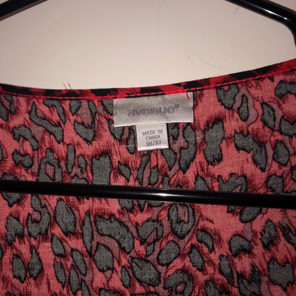 Blouse Tunic red and black animal print